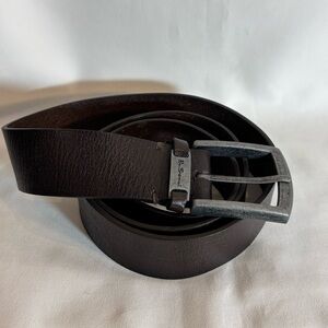 BEN SHERMAN Leather Belt With Silver Toned Buckle 45” Length x 1.5” Width
